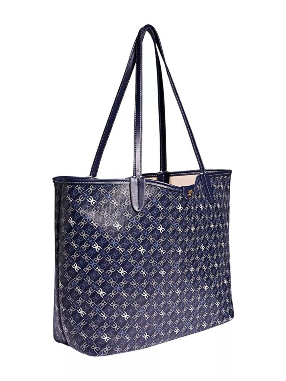 Sam Edelman Medium Harper Monogram Shopper Tote Navy - Picture 2 of 14